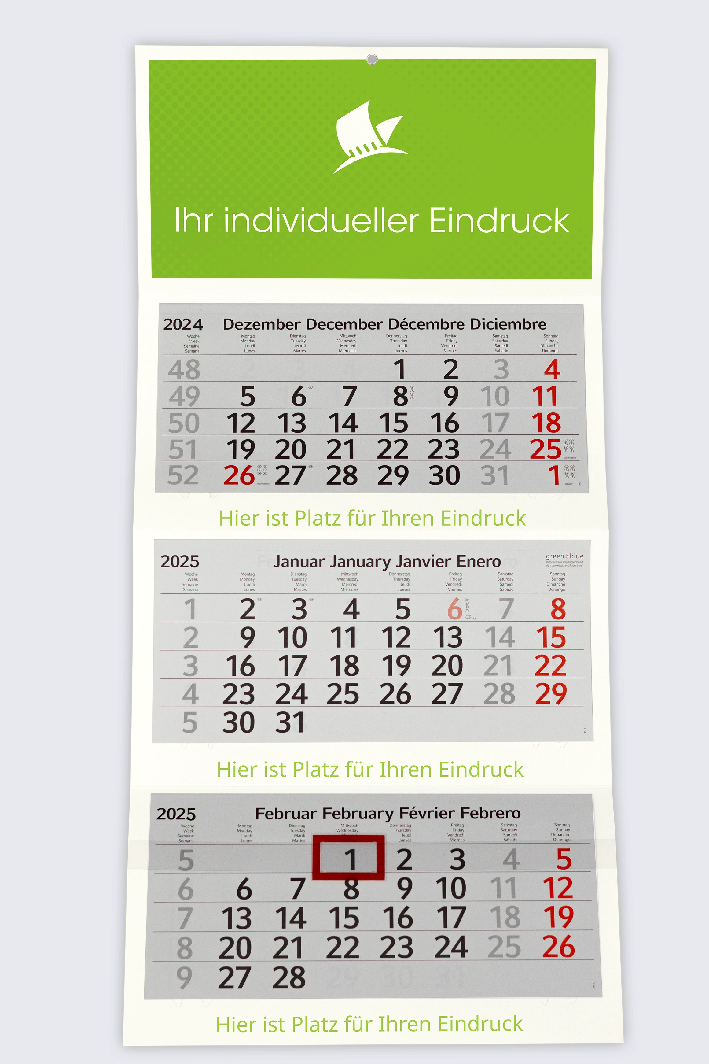 3-Monatskalender (Mehrblock)