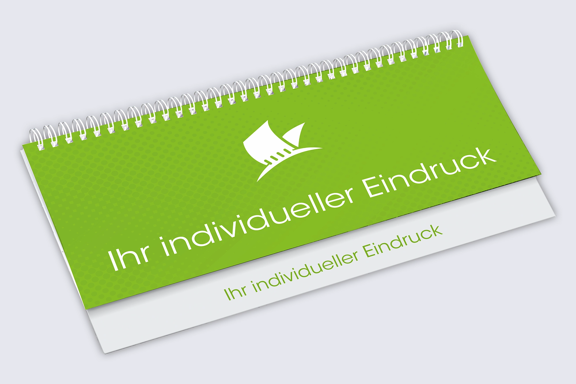 Tischkalender mit verlängerter Rückpappe