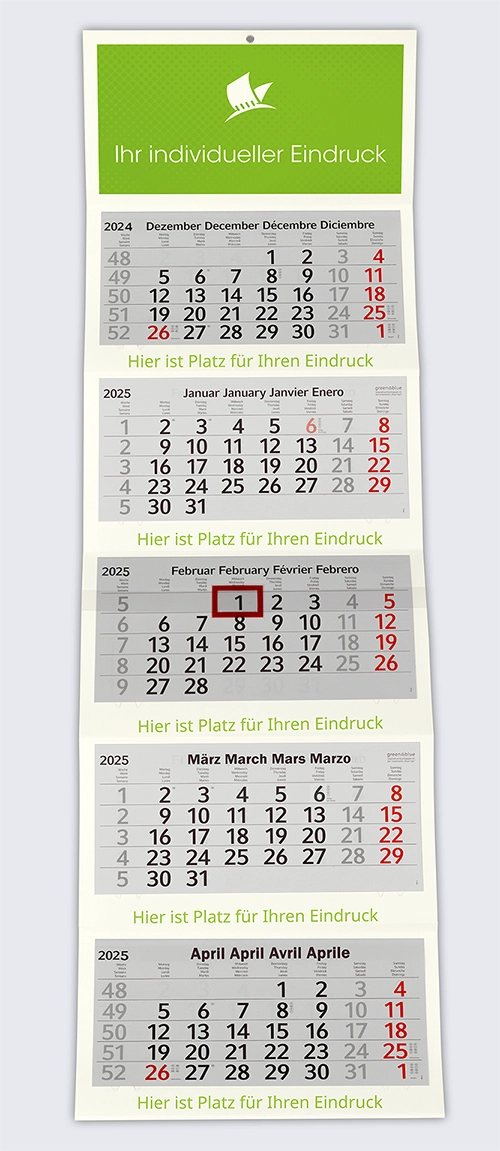 5-Monatskalender (Mehrblock)